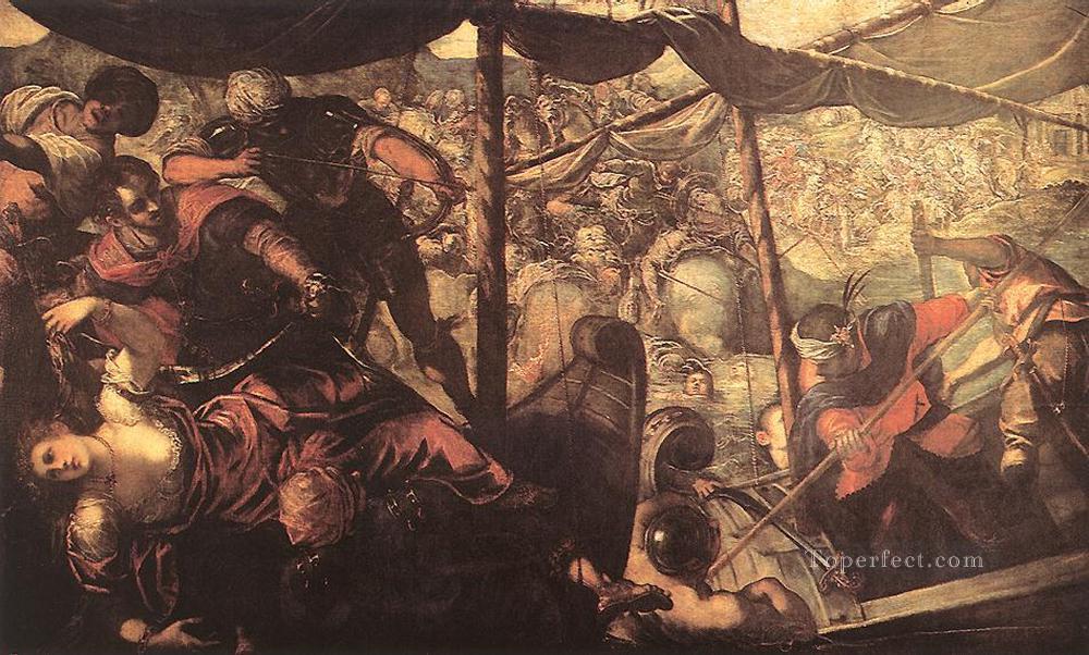 Battle between Turks and Christians Italian Renaissance Tintoretto Oil Paintings